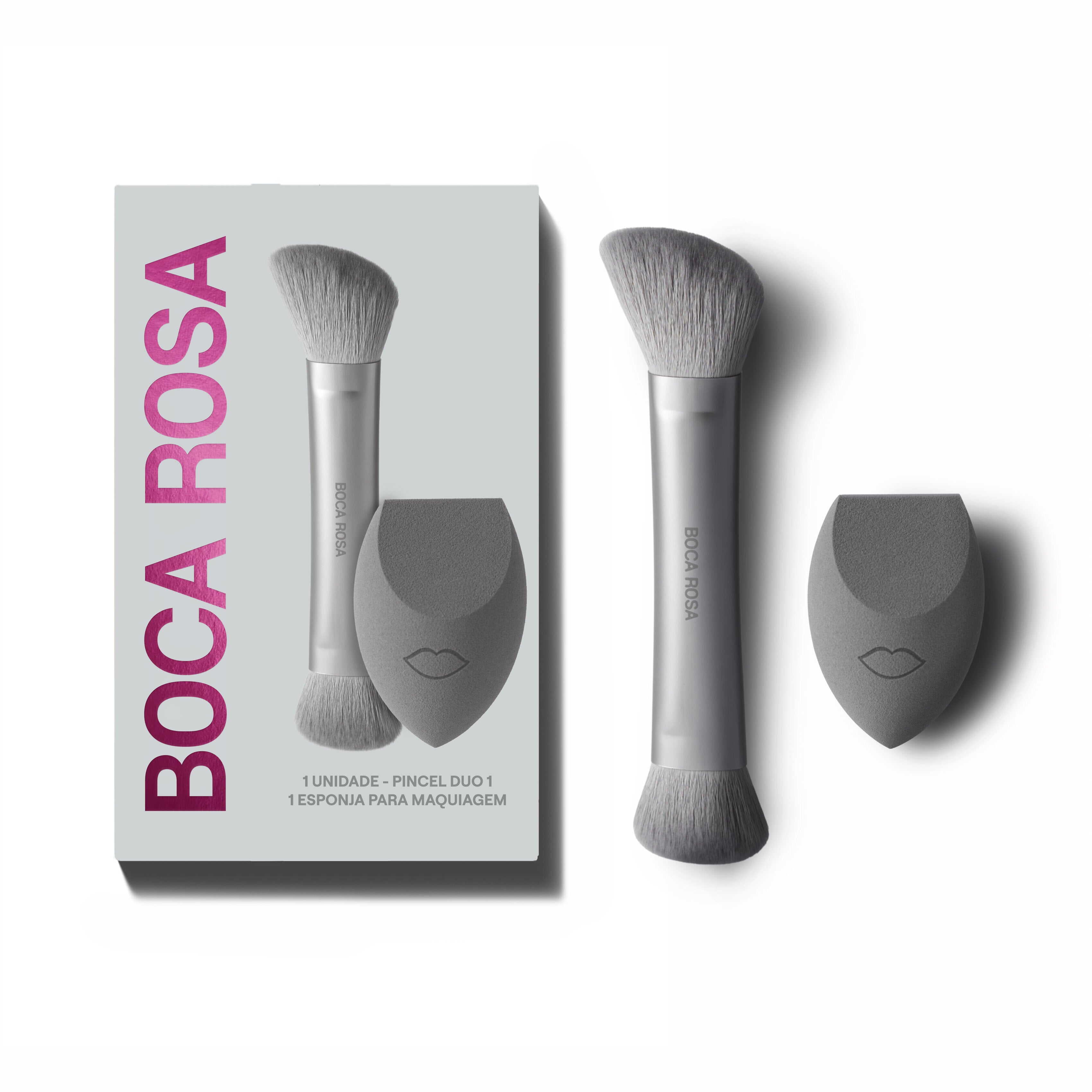 Kit Pincel Duo 1 + Esponja – BOCA ROSA
